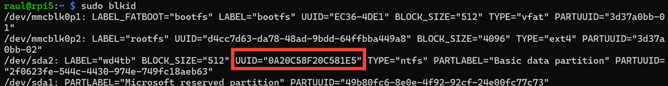 A cli terminal with an annotation around the UUID.